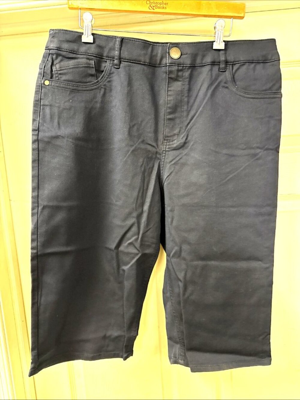 NWT Christopher &Banks Blue  Skimmer Relaxed Fit High Rise Perfect Pant Size 24W